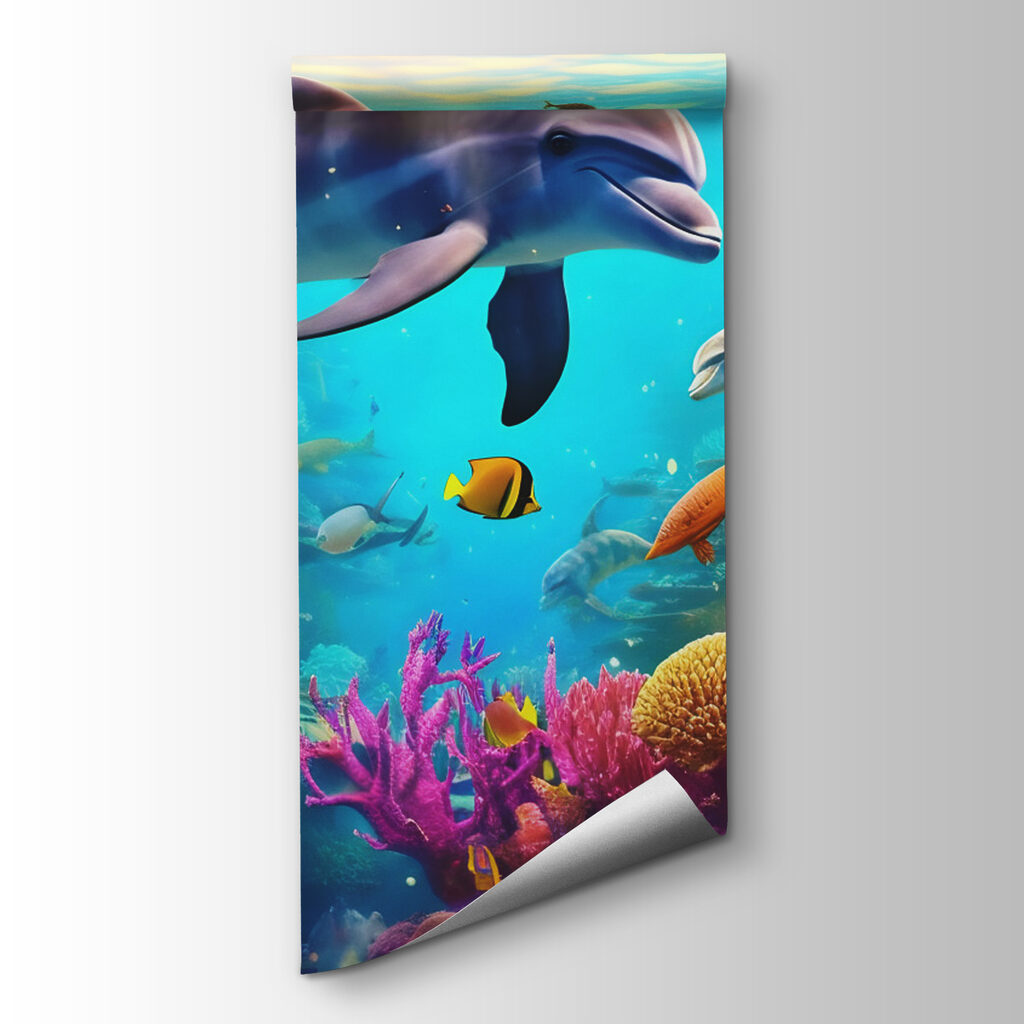 Delfin printre corali — vizualizare produs