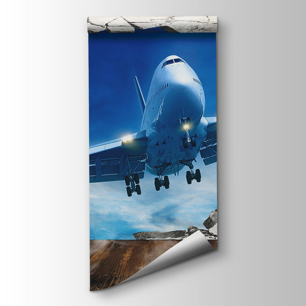 Avion prin zid spart — vizualizare produs