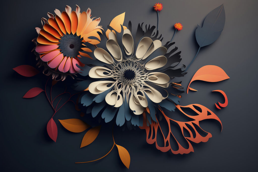 Flori în straturi colorate — design complet