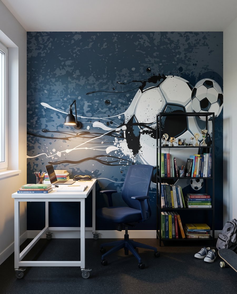 Fotbal prin vopsea albastră — interior 3