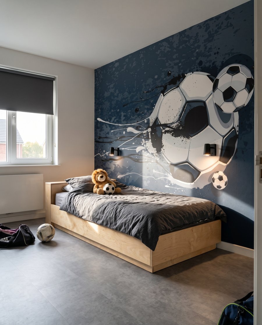 Fotbal prin vopsea albastră — interior 5