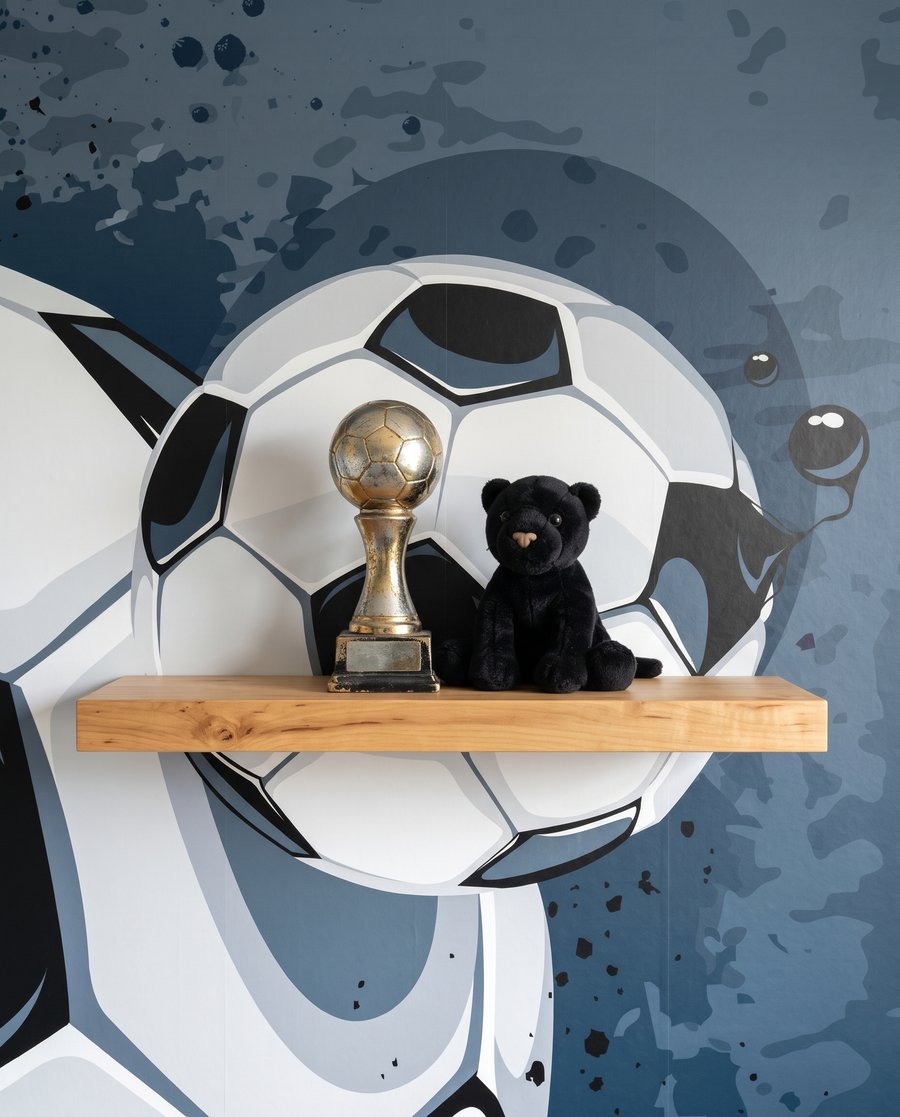 Fotbal prin vopsea albastră — detaliu
