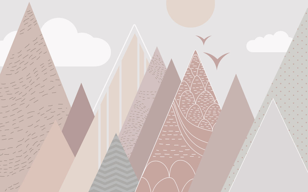 Munți triunghiulari roz — design complet