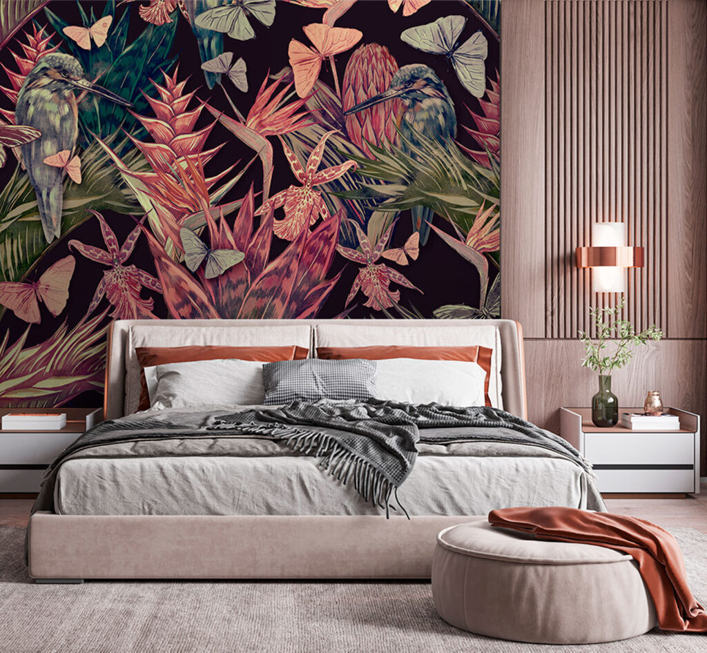 Papagali printre plante tropicale — interior 2