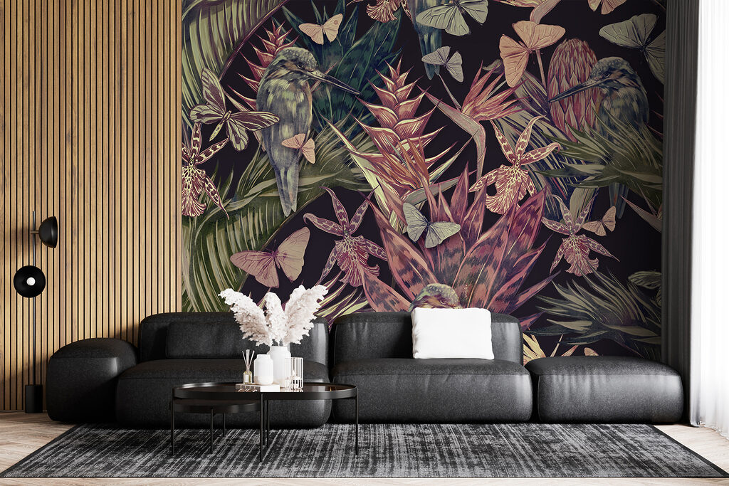 Papagali printre plante tropicale — interior 4