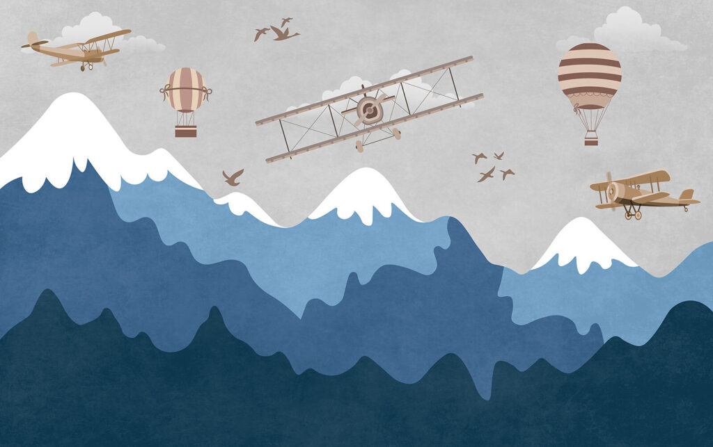 Avioane vechi peste munți — design complet