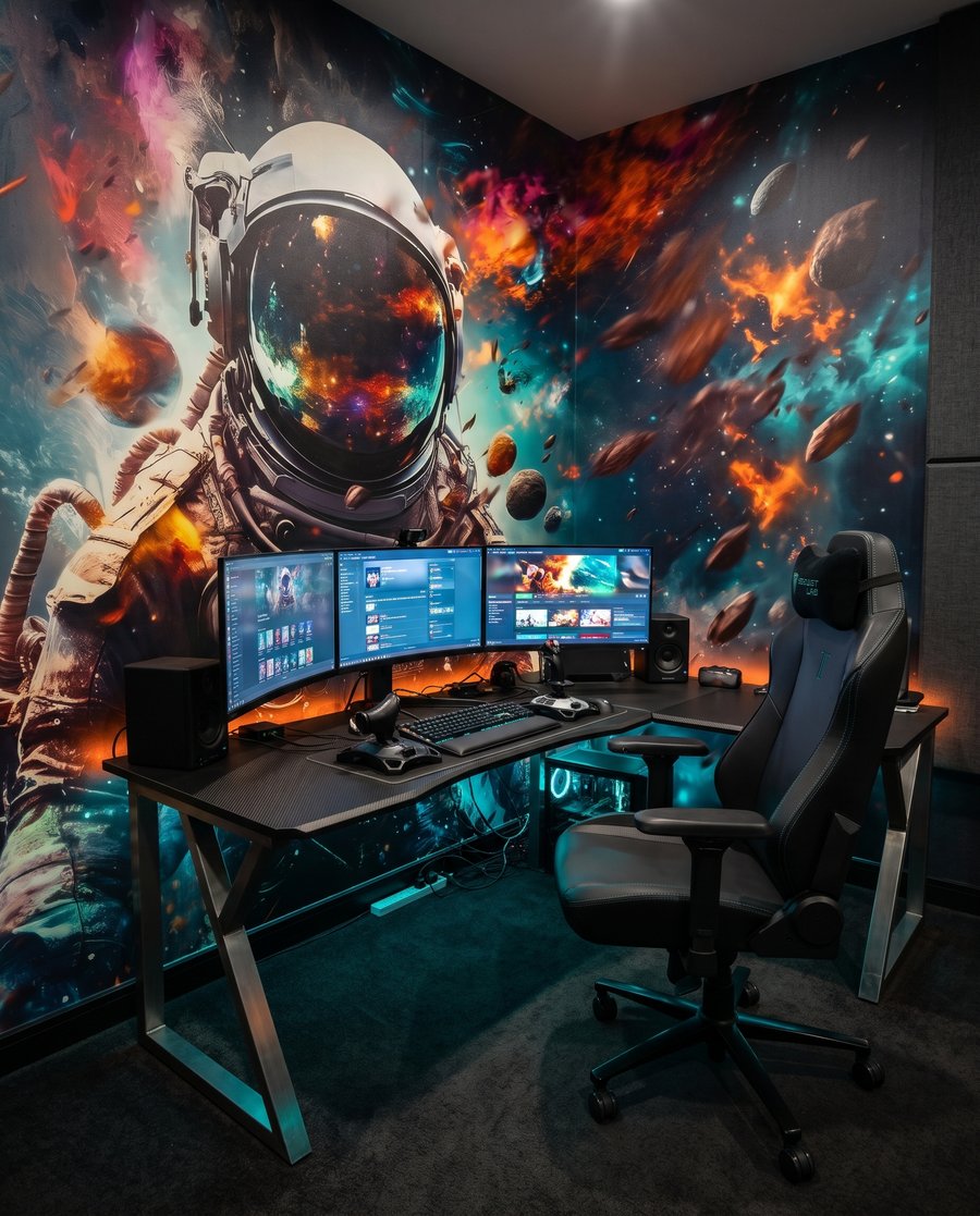 Astronaut cu vizor strălucitor — interior 4