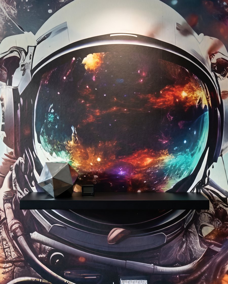Astronaut cu vizor strălucitor — detaliu