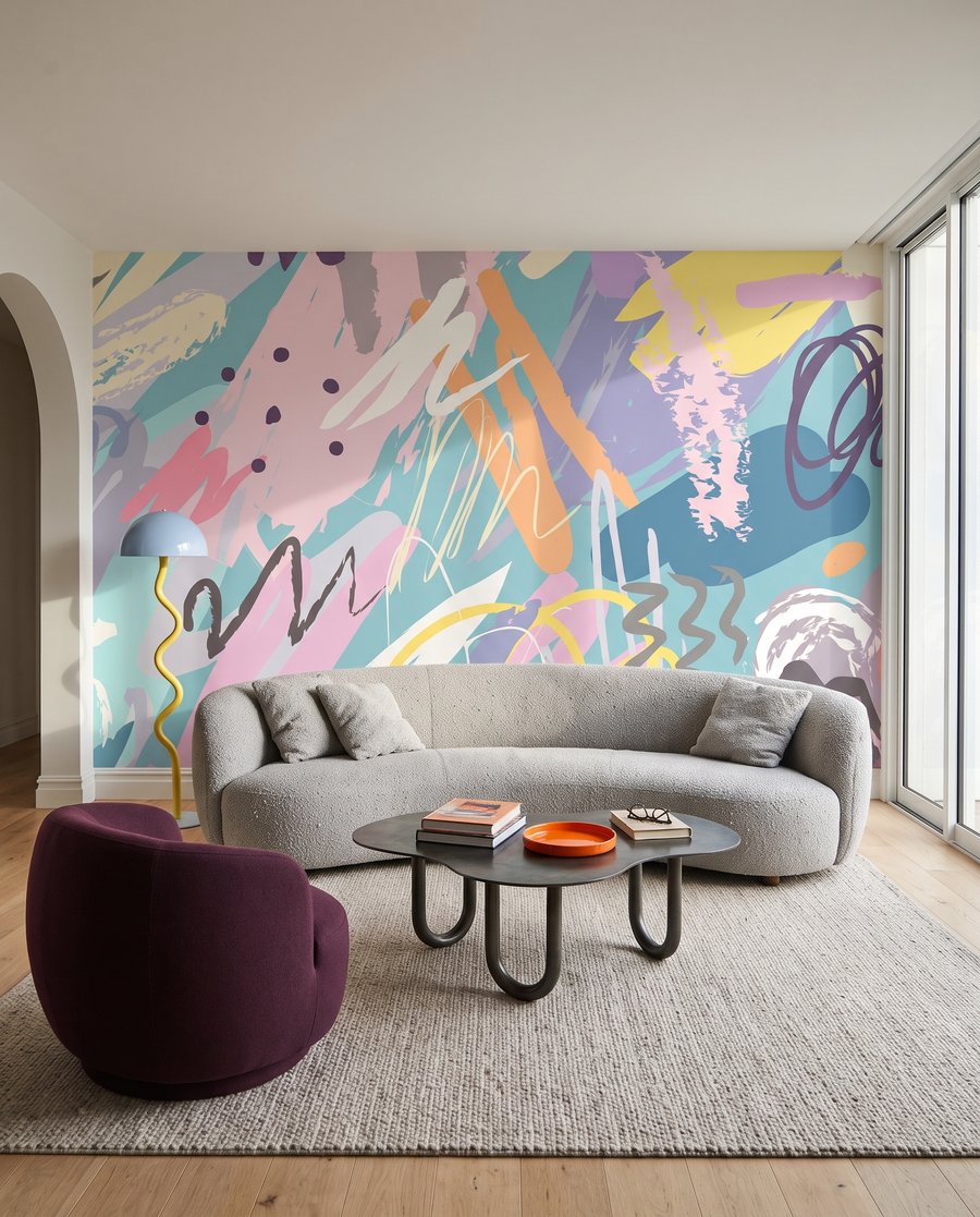 Linii pastelate fără direcție — interior 3