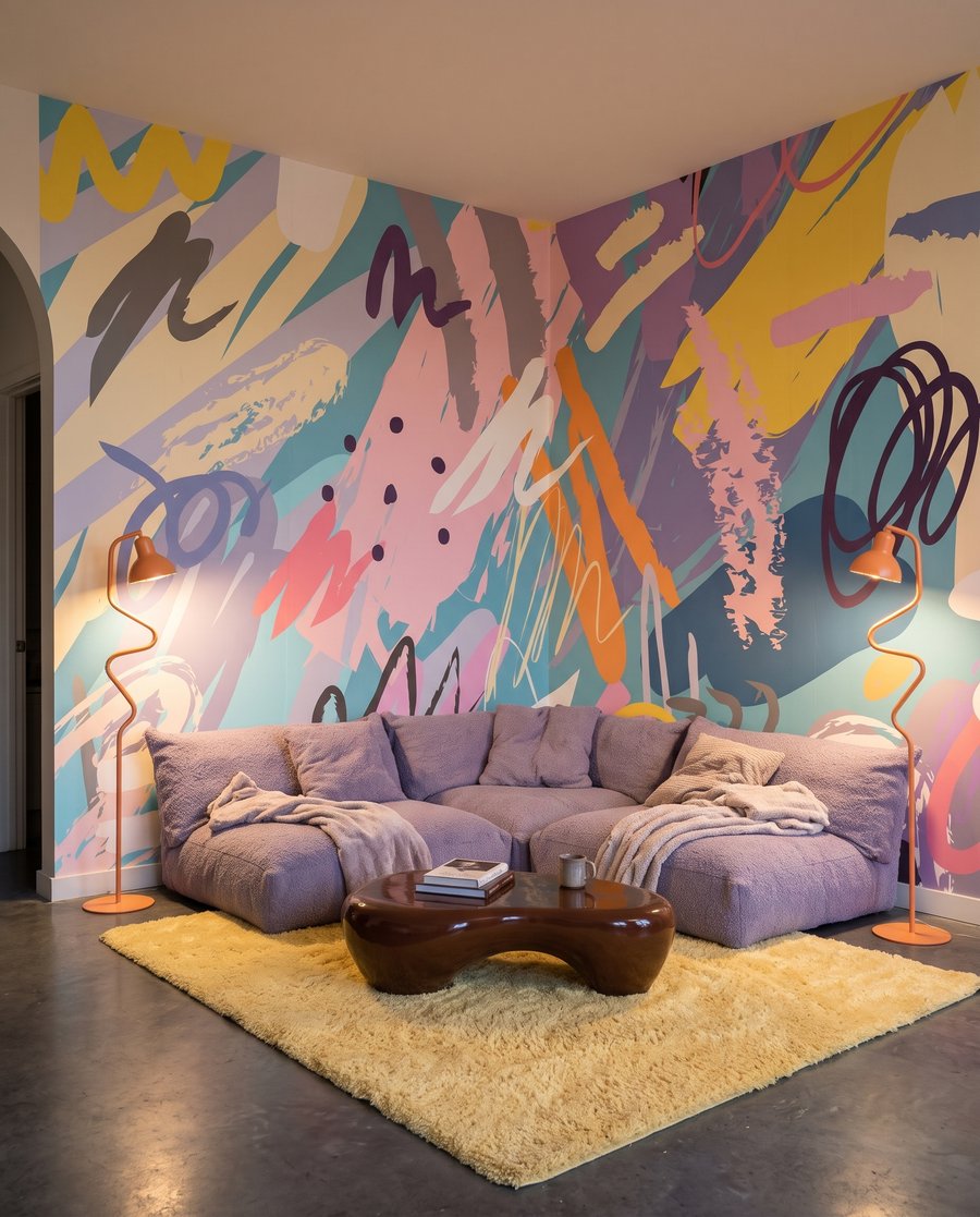 Linii pastelate fără direcție — interior 4