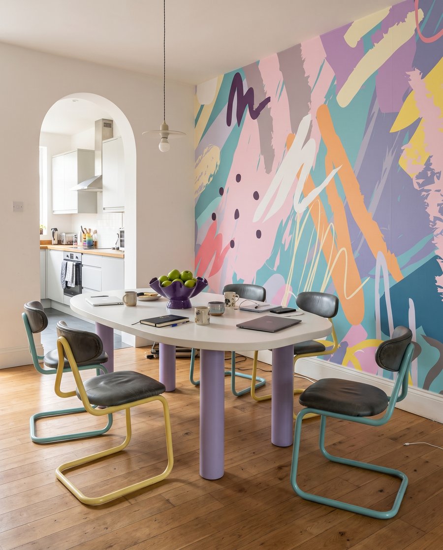 Linii pastelate fără direcție — interior 7