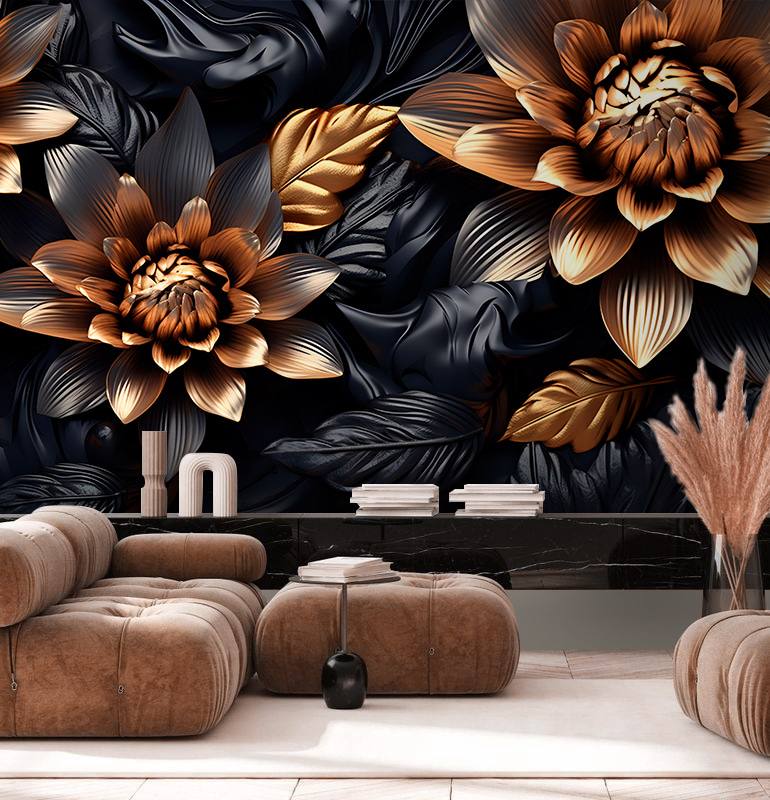 Flori aurii printre frunze — interior 1