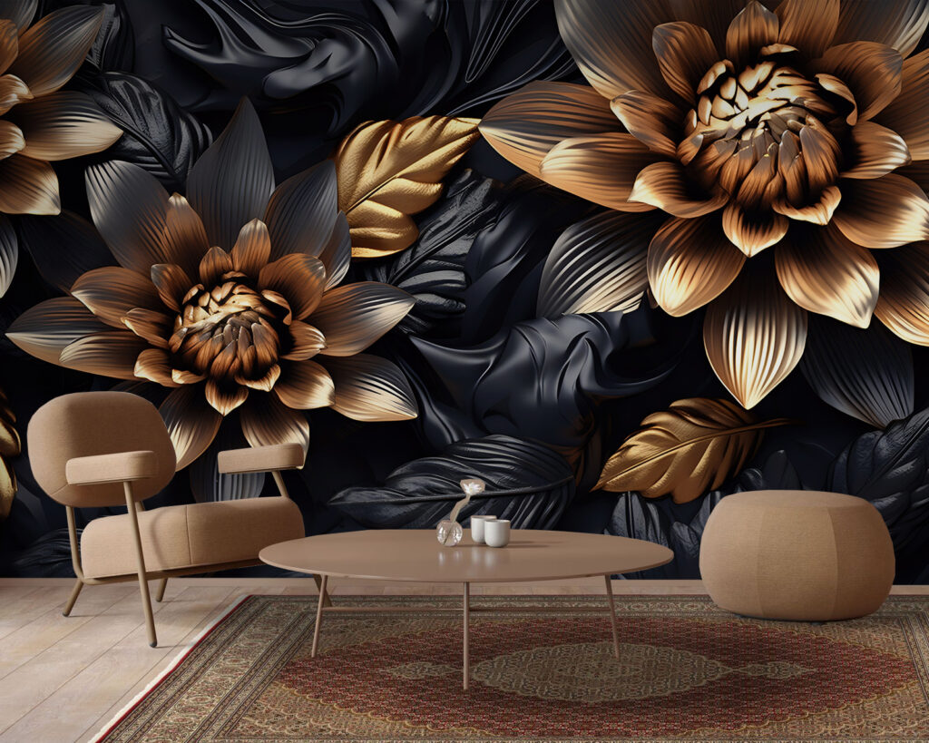 Flori aurii printre frunze — interior 2