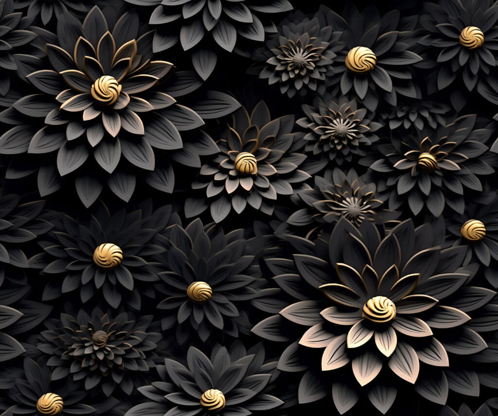 Flori negre, inimi aurii — design complet