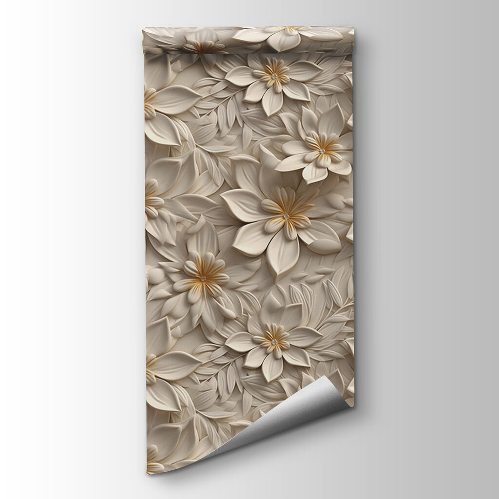 Relief floral în crem — vizualizare produs