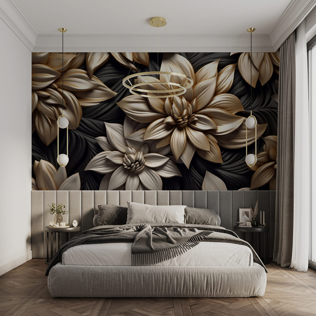 Flori aurii pe negru — interior 4