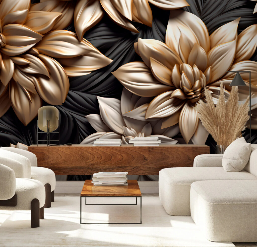 Flori aurii pe negru — interior 1