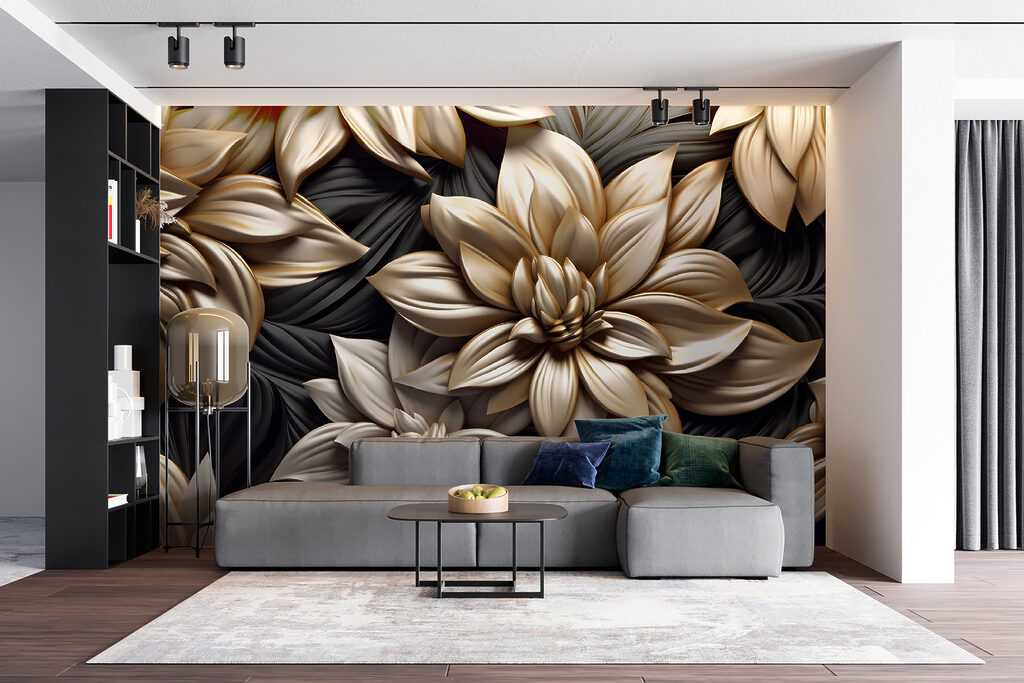 Flori aurii pe negru — interior 5