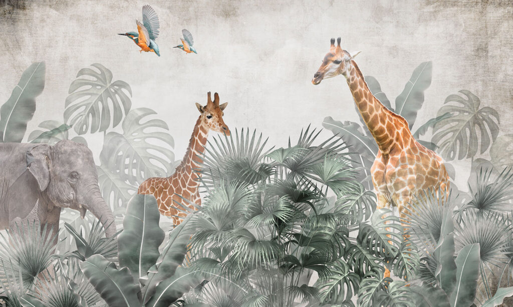 Girafe și elefanți — design complet