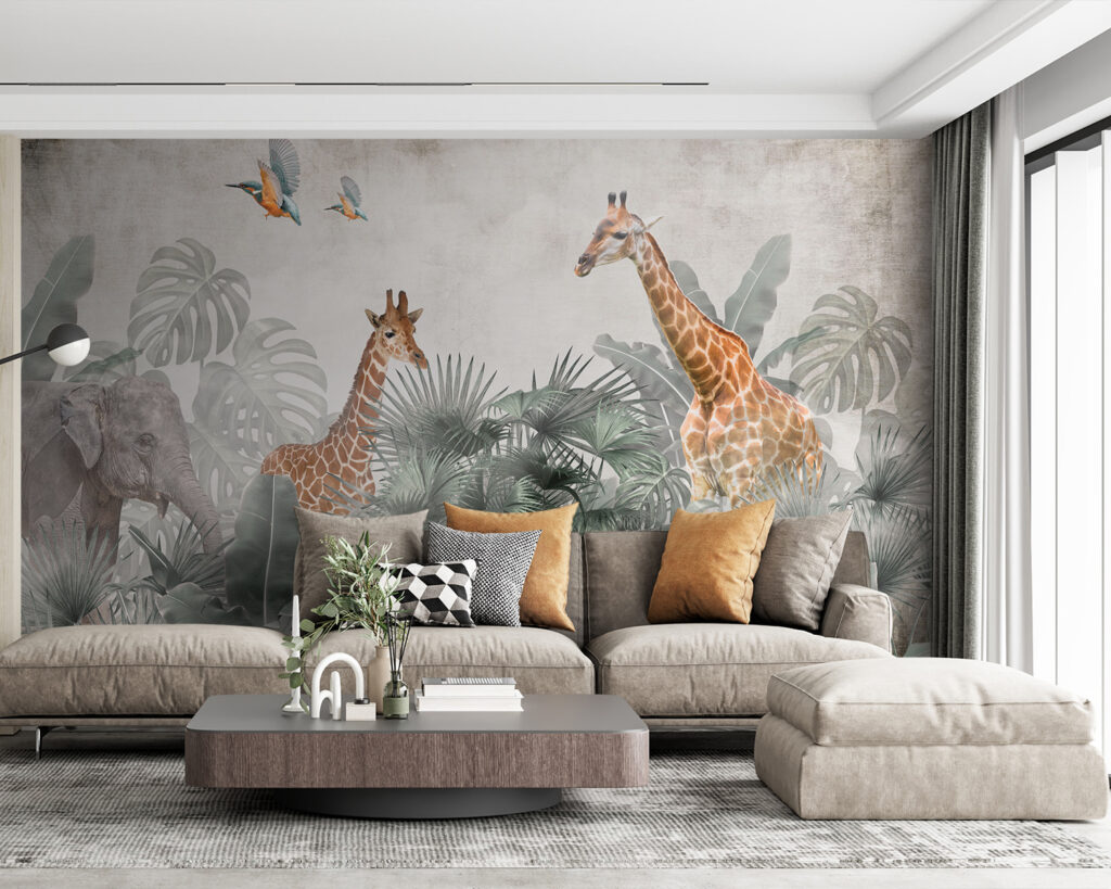 Girafe și elefanți — interior 2