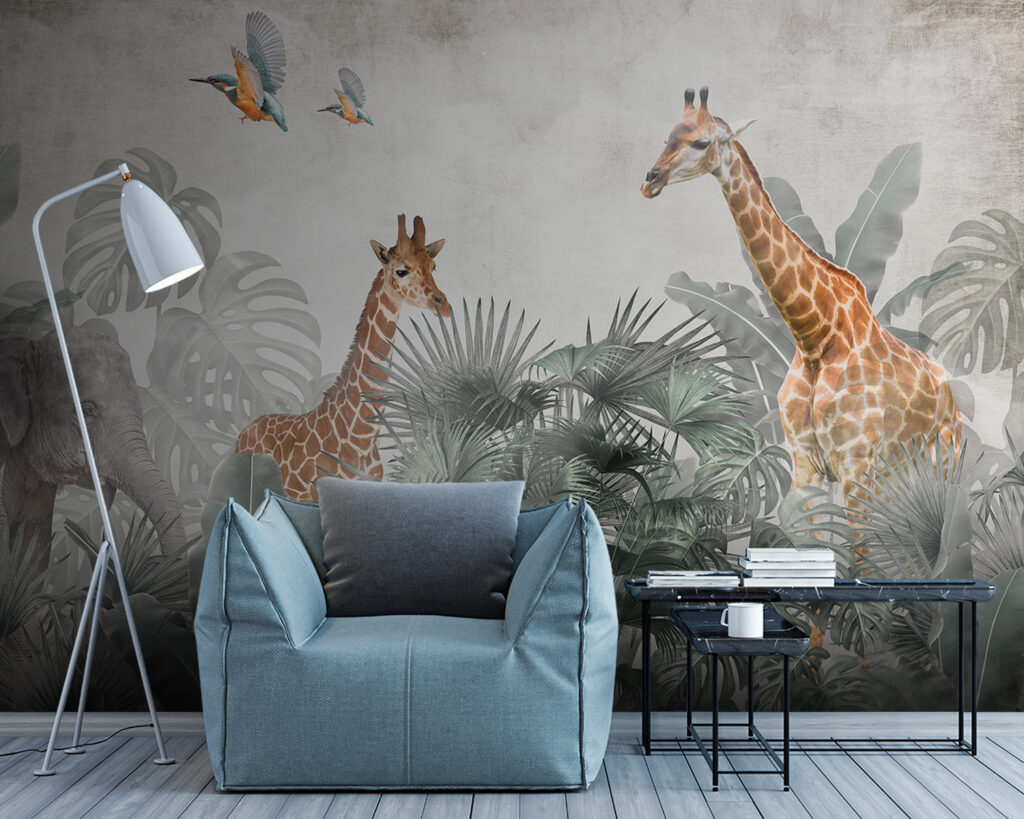 Girafe și elefanți — interior 1