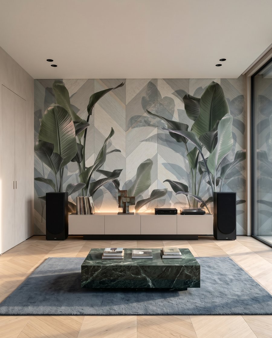 Frunze pe planuri oblice — interior 1