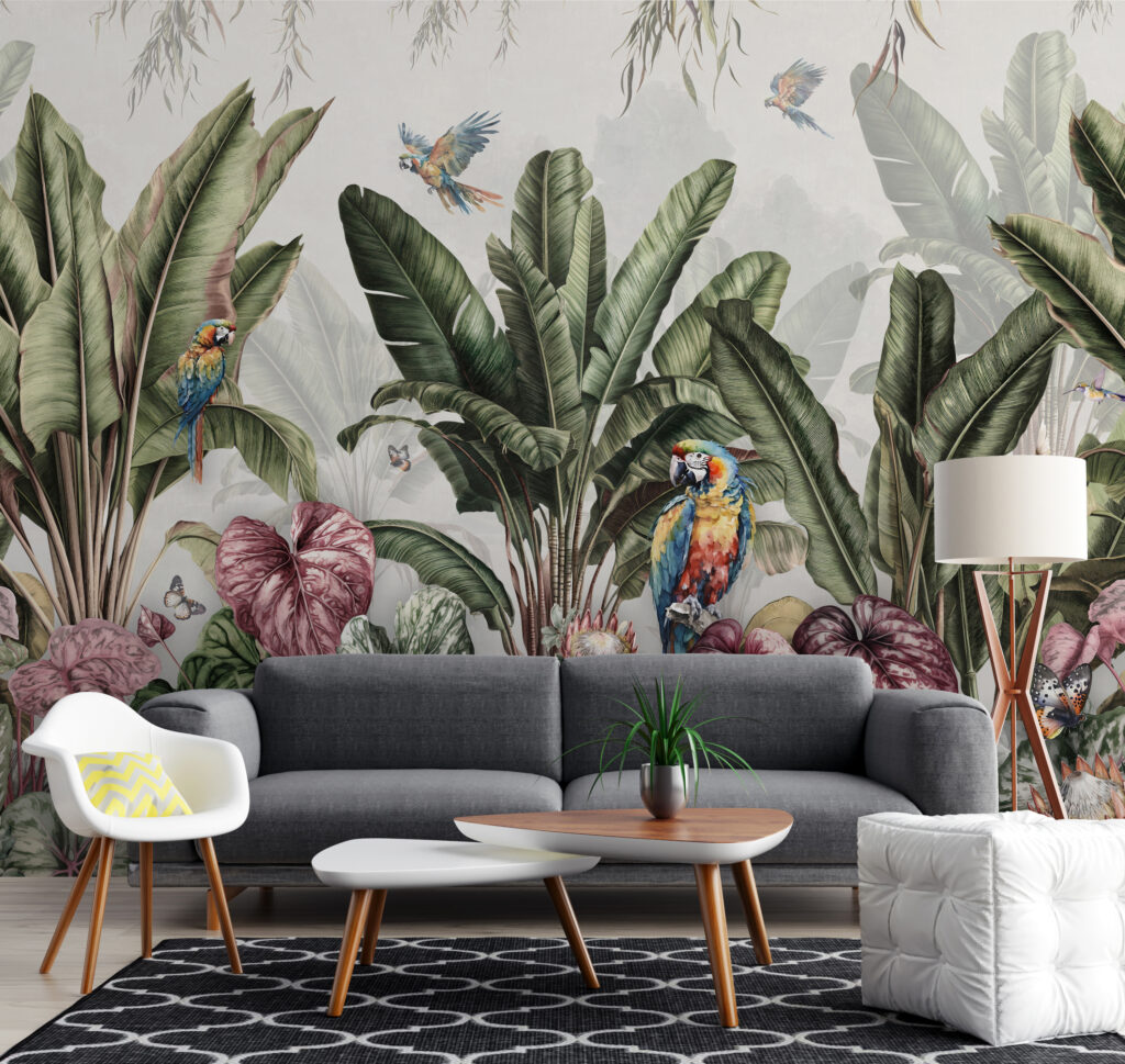 Papagali în grădină tropicală — interior 3