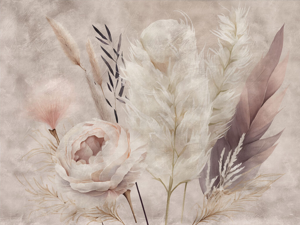 Buchet de flori uscate — design complet