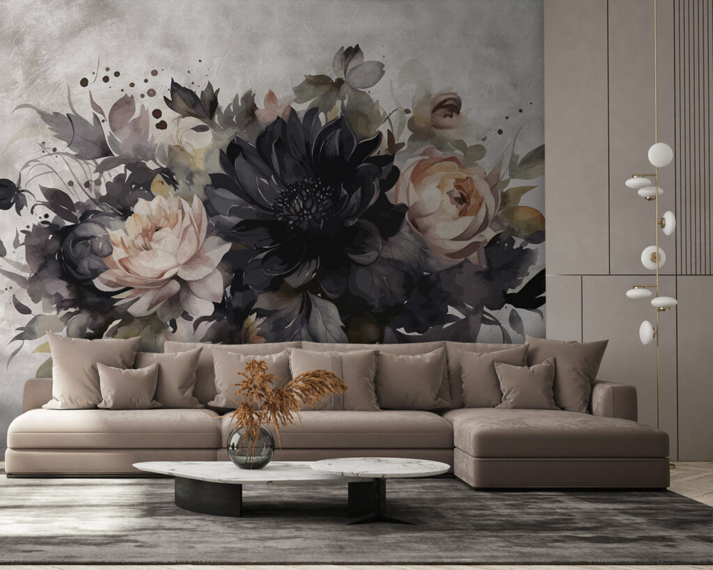 Flori întunecate pe alb — interior 4