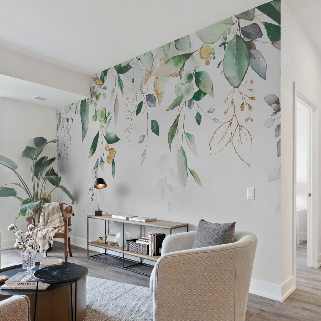 Frunze și flori albe — interior 4