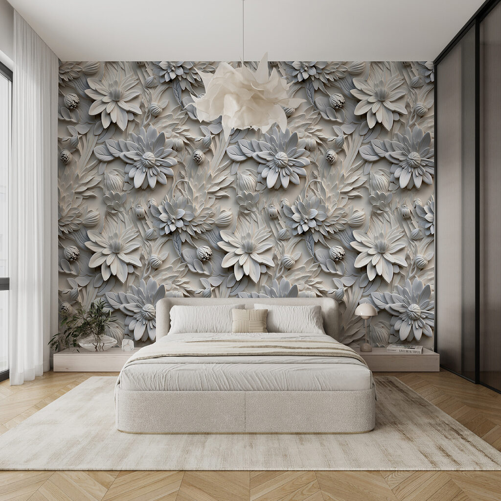 Flori albe în relief — interior 6