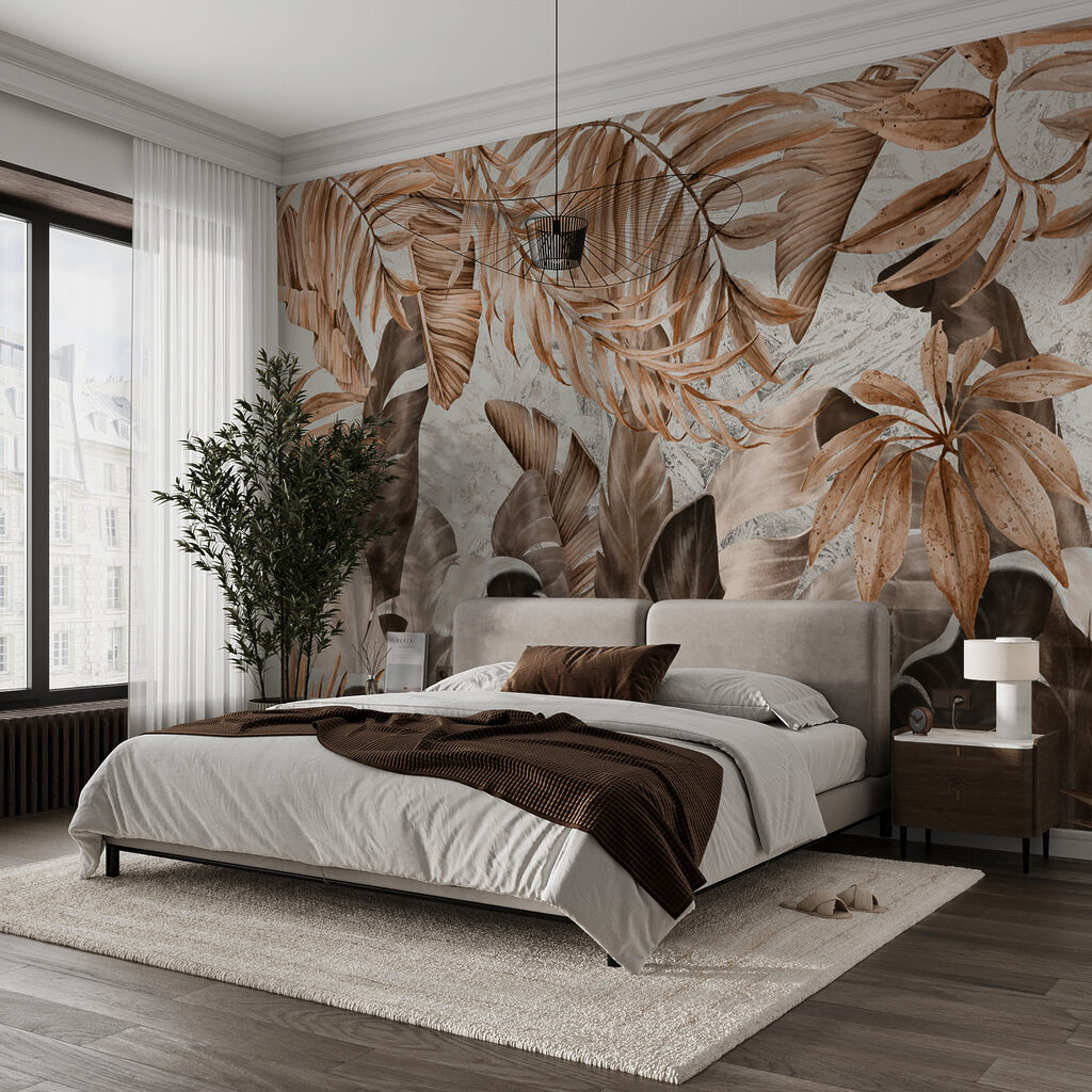 Frunze tropicale în crem — interior 4