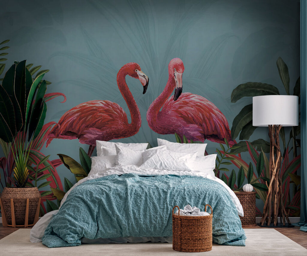 Flamingi printre frunze colorate — interior 2