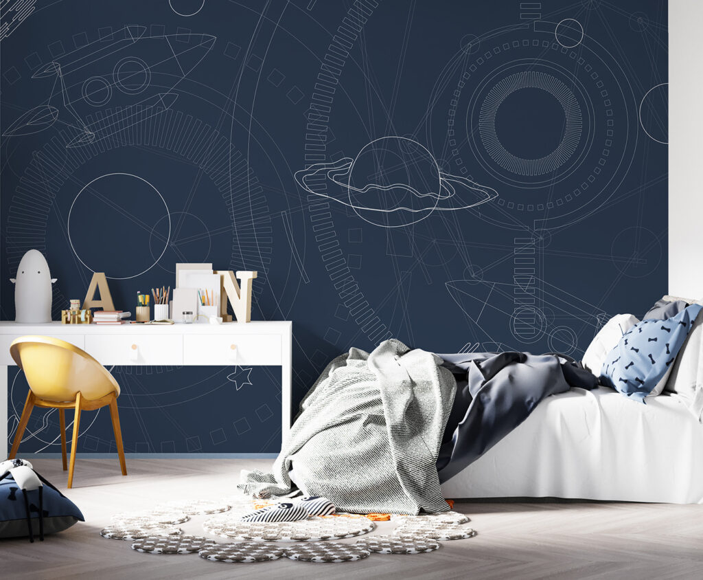 Planete în linii fine într-un interior