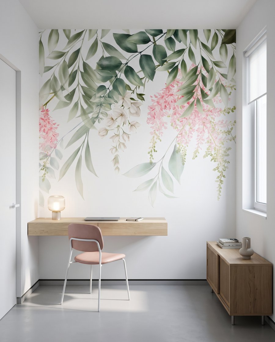 Ciorchini roz care atârnă — interior 6