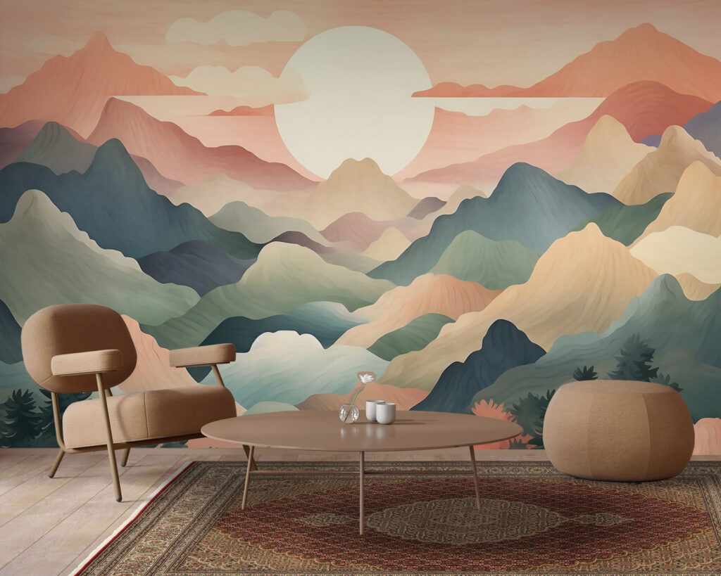 Soare între munți colorați — interior 2