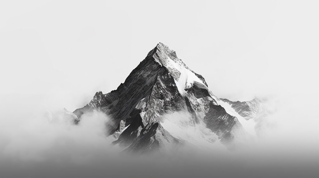 Vârf solitar în nori — design complet