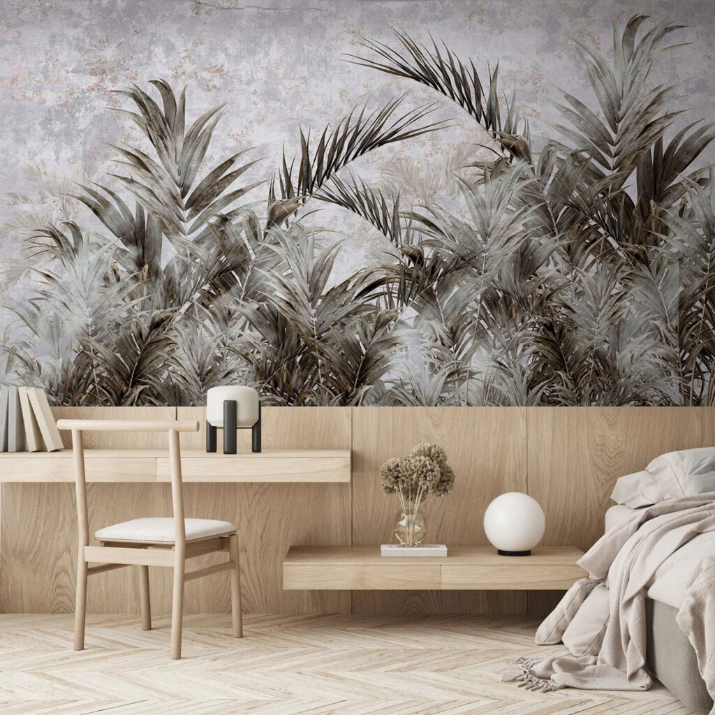 Palmieri în desen gri — interior 2