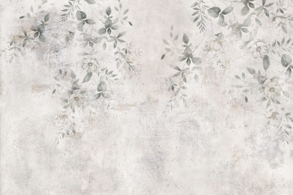 Urme florale pe alb — design complet