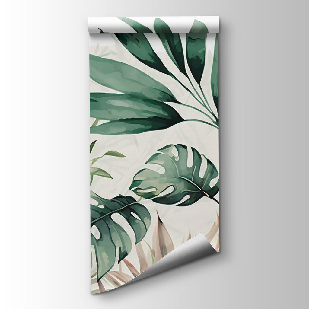 Monstera în acuarelă verde — vizualizare produs
