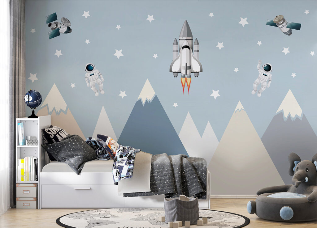 Astronauți deasupra munților — interior 1