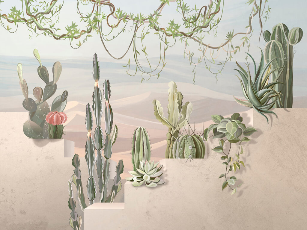 Cactuși la marginea dunei — design complet