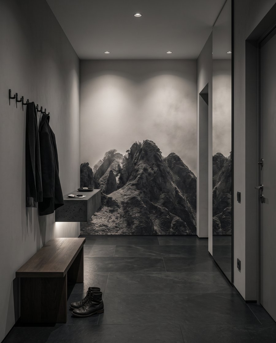 Stânci întunecate în ceață — interior 3