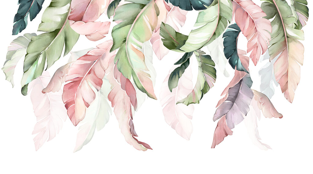 Frunze pastel care atârnă — design complet