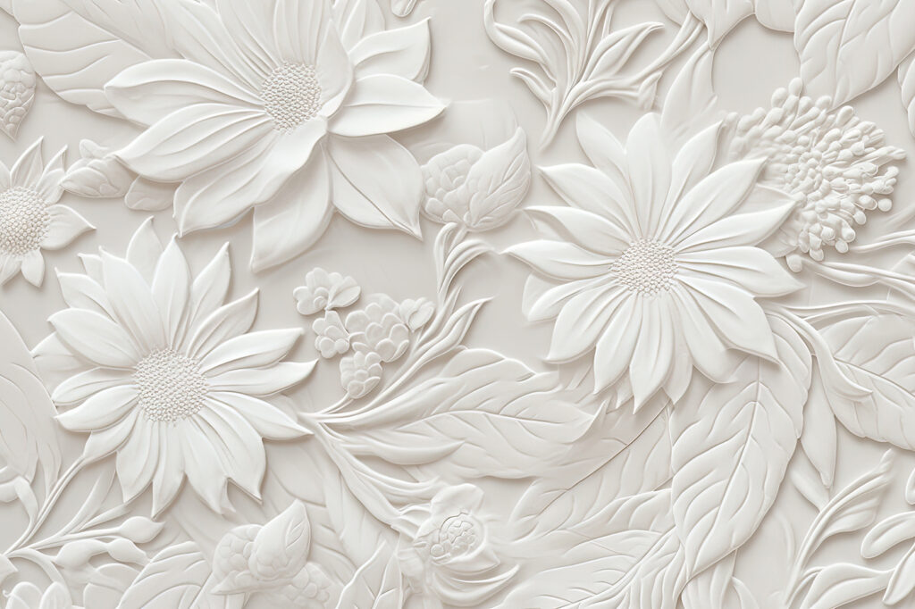 Flori albe ca sculptură — design complet
