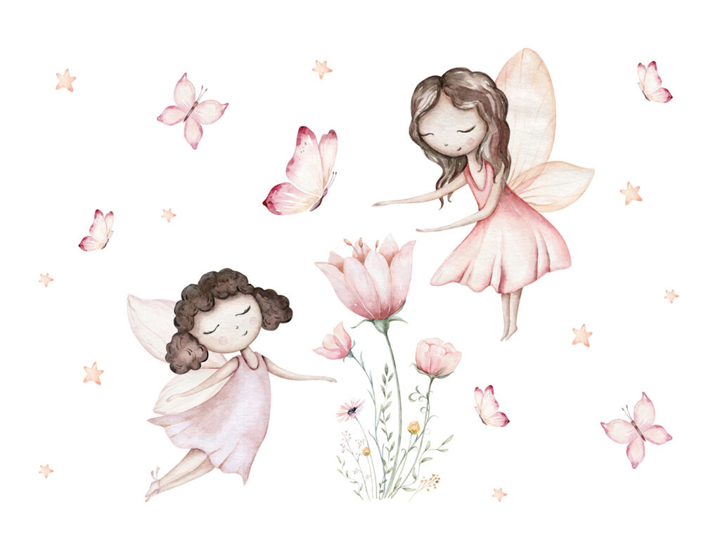Zâne printre flori — design complet