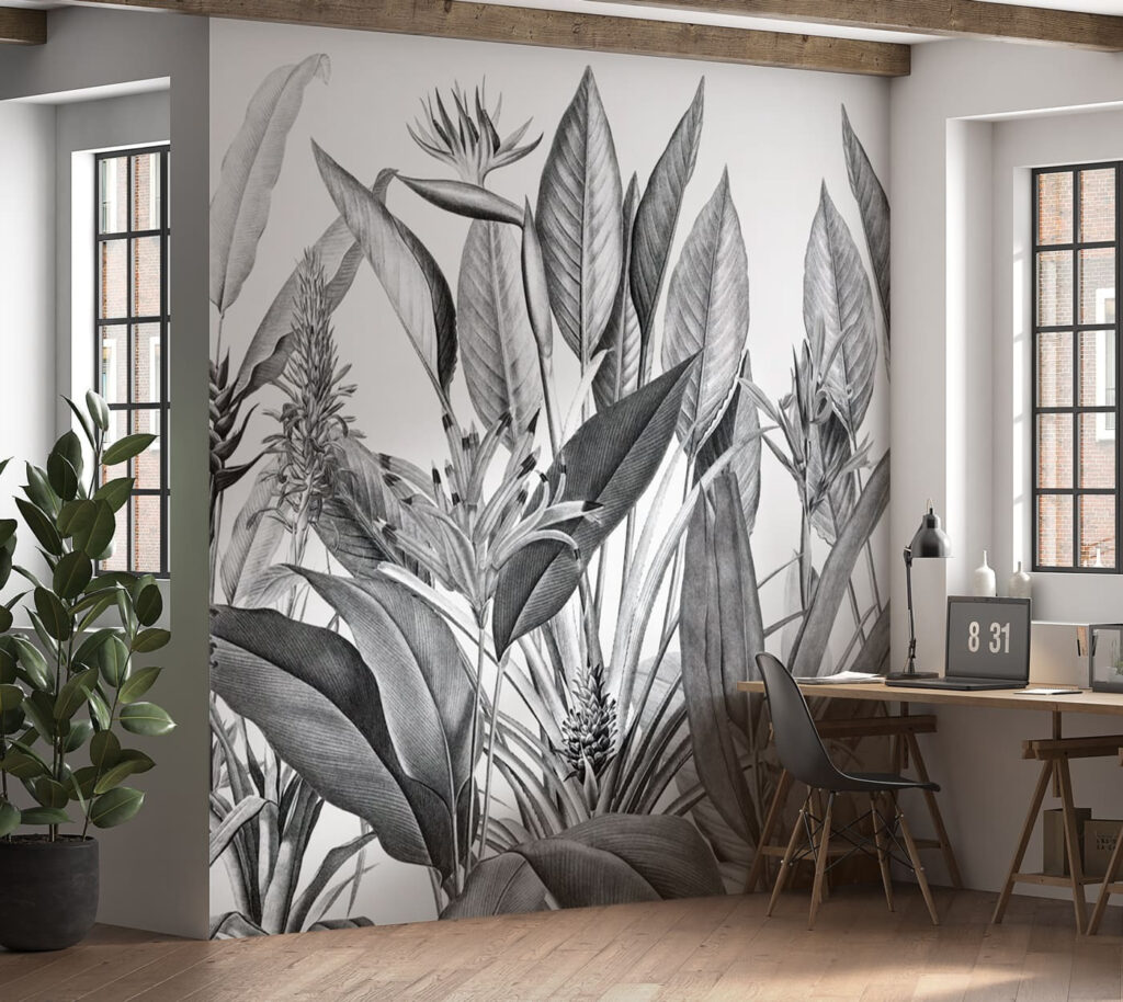 Flori tropicale printre frunze — interior 1