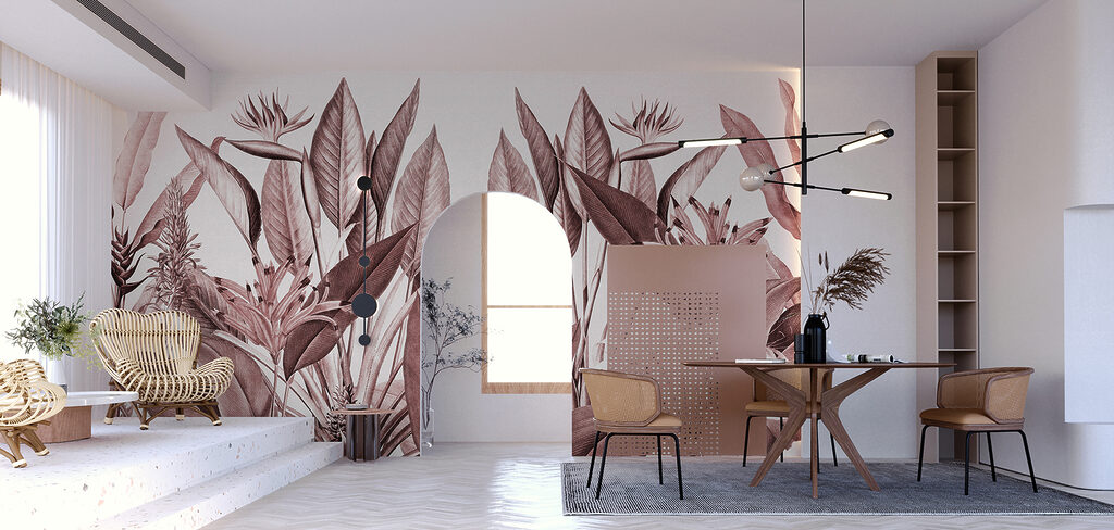 Flori tropicale printre frunze — interior 1