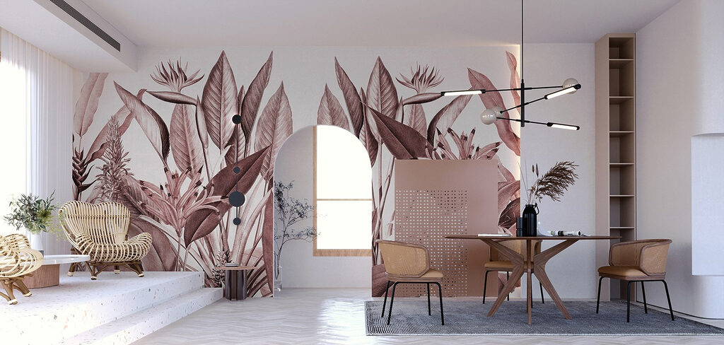Flori tropicale printre frunze — interior 4