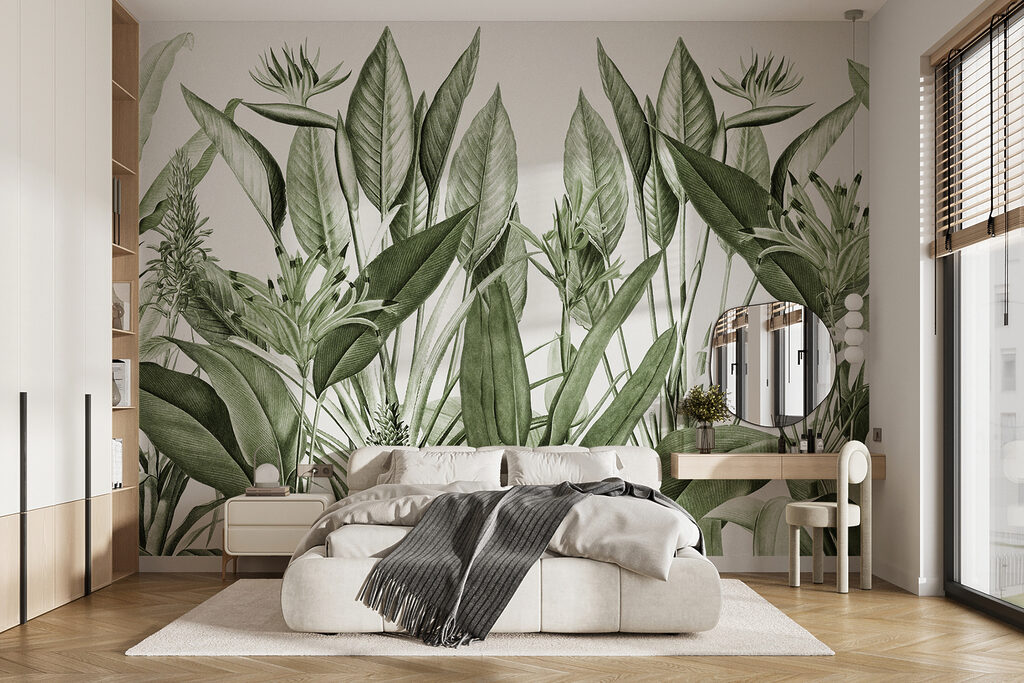 Flori tropicale printre frunze — interior 2